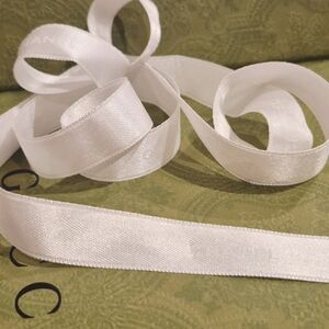 1 Authentic White Chanel Logo Luxury Gift Wrapping Ribbon HairAccessories 36x0.5
